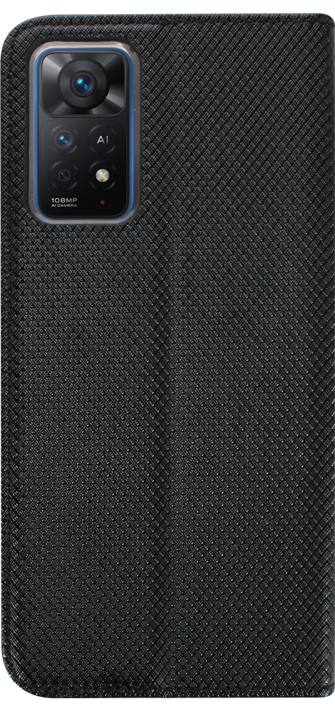 Xiaomi Redmi Note 11 Pro 5G oldalra nyíló flipes bőrtok rombusz mintás fekete
