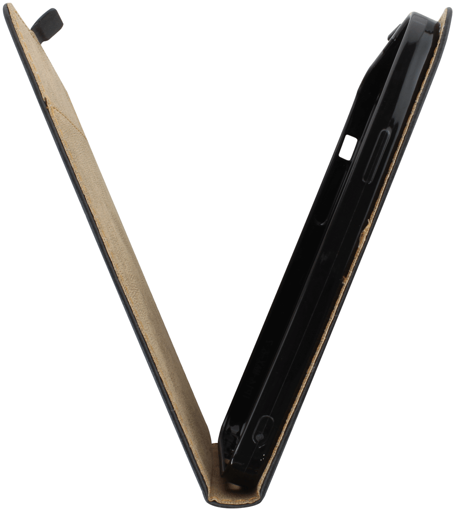 Apple iPhone 14 Plus lenyíló flipes bőrtok fekete