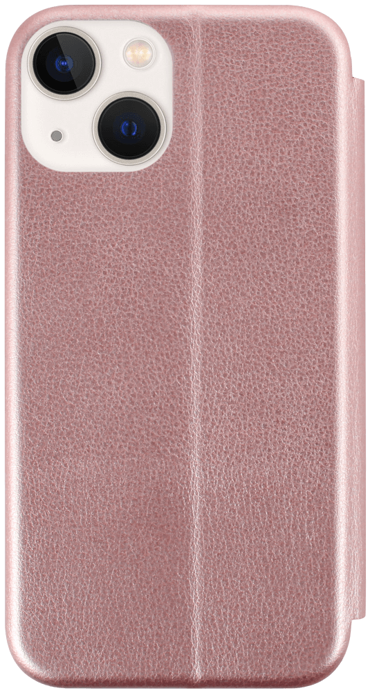 Apple iPhone 14 oldalra nyíló mágneses flipes bőrtok prémium minőség rozéarany