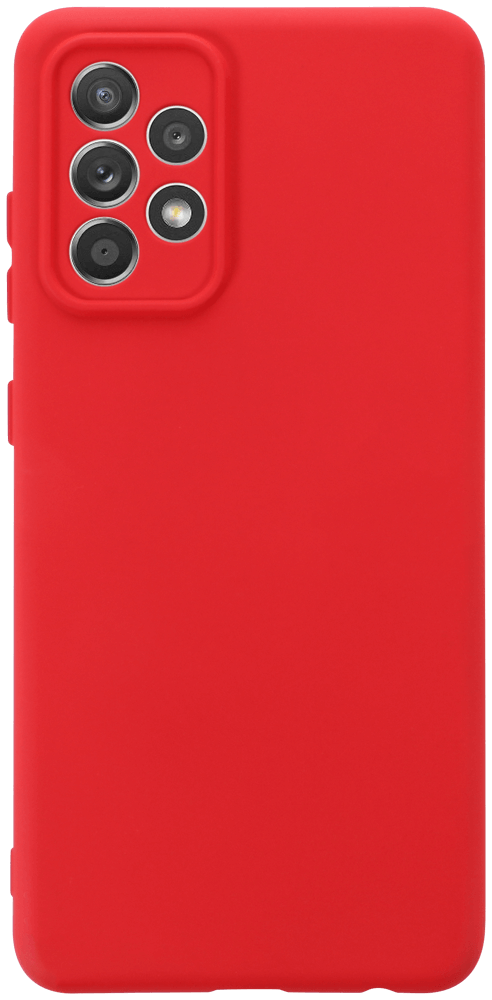 Samsung Galaxy A52 4G (SM-A525F) szilikon tok kameravédővel matt piros