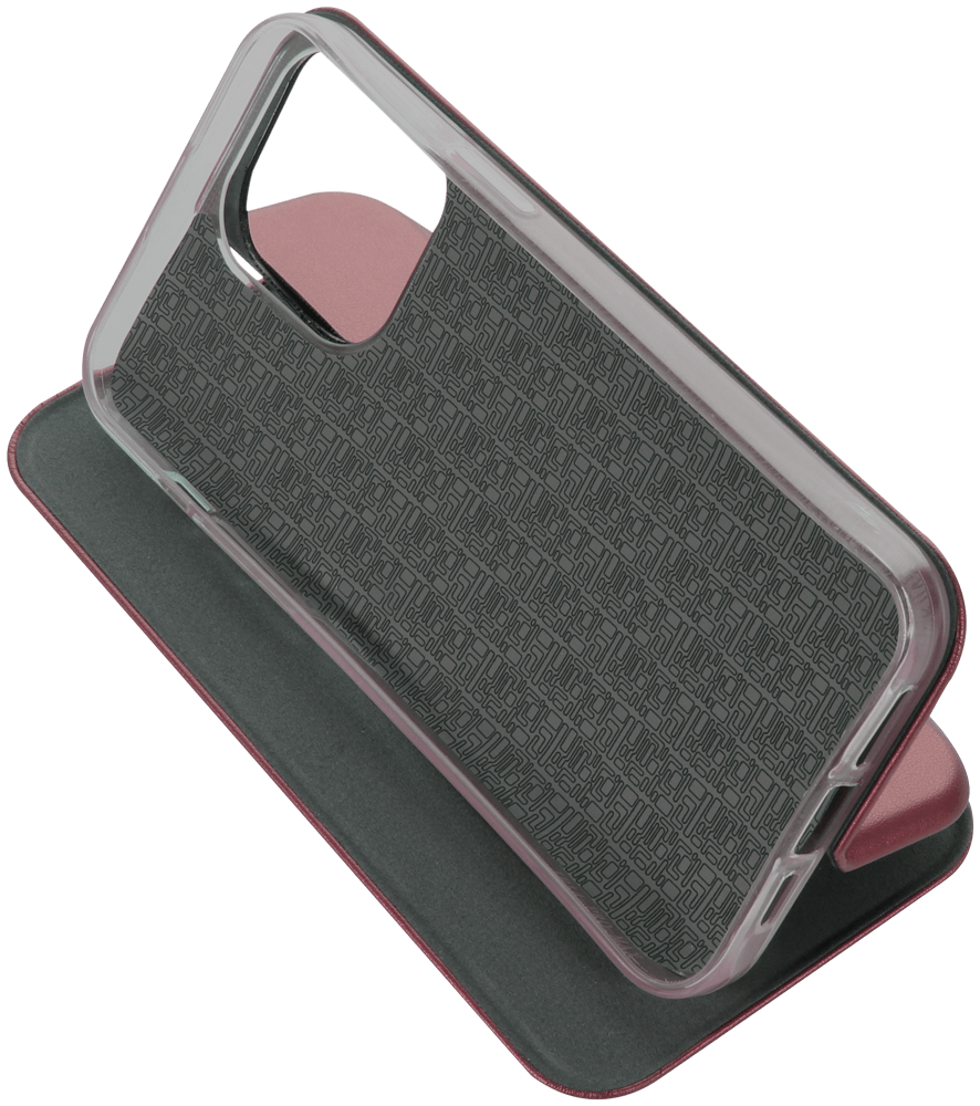 Apple iPhone 14 Pro Max oldalra nyíló mágneses flipes bőrtok prémium minőség bordó
