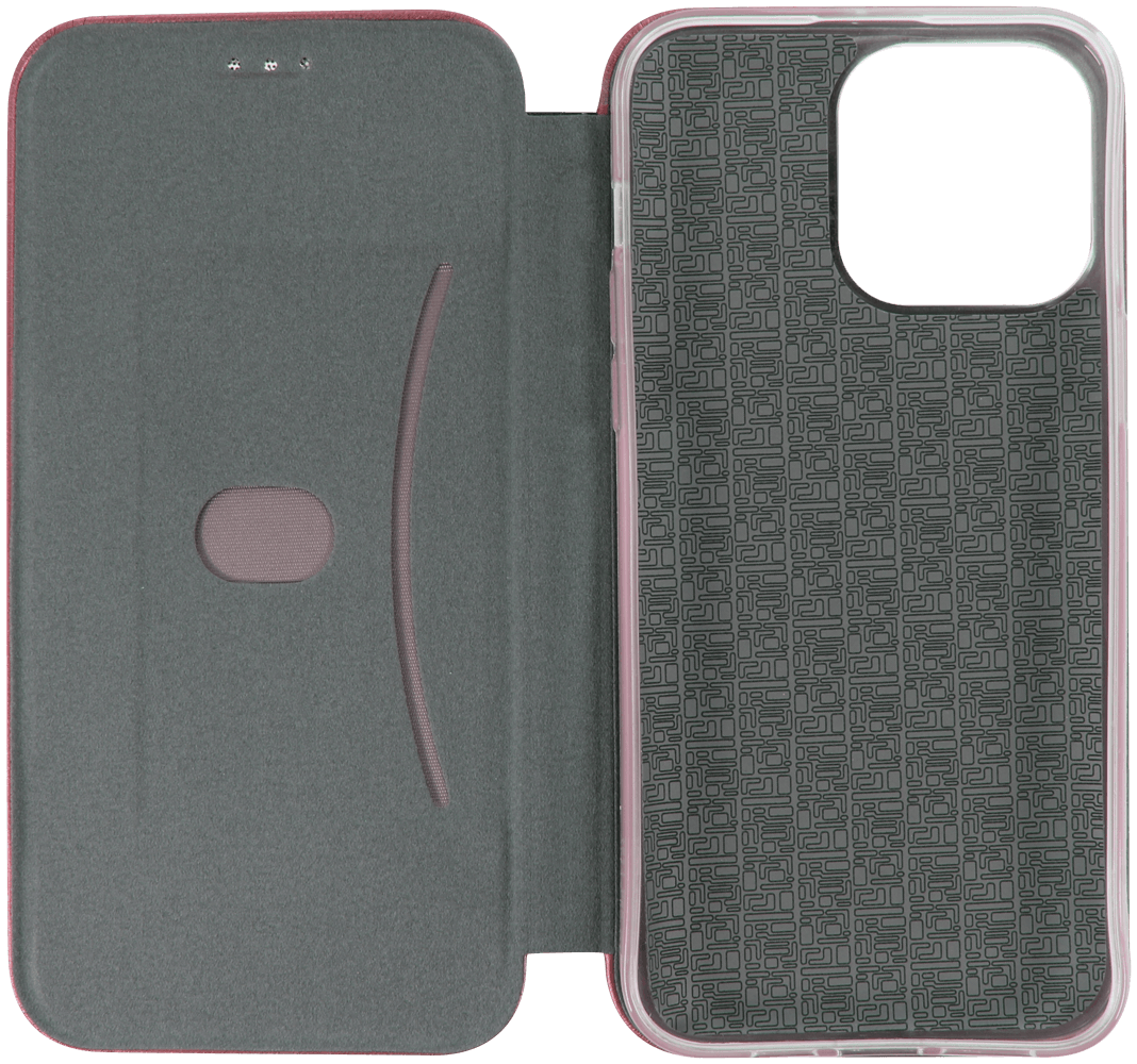 Apple iPhone 14 Pro Max oldalra nyíló mágneses flipes bőrtok prémium minőség bordó