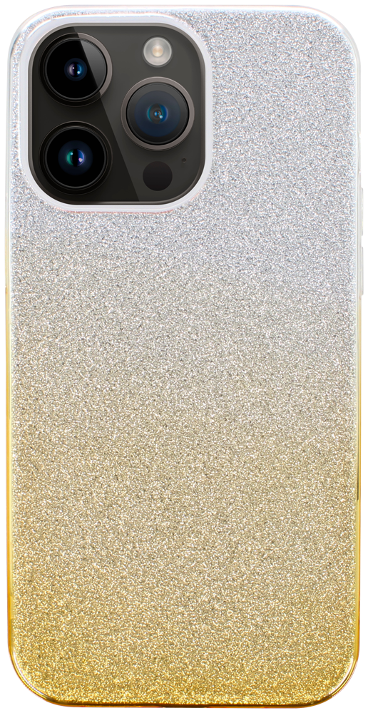 Apple iPhone 14 Pro Max szilikon tok csillogó hátlap arany/ezüst