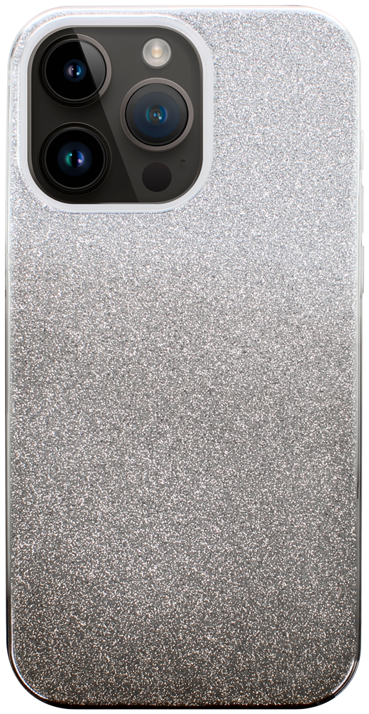 Apple iPhone 14 Pro Max szilikon tok csillogó hátlap fekete/ezüst
