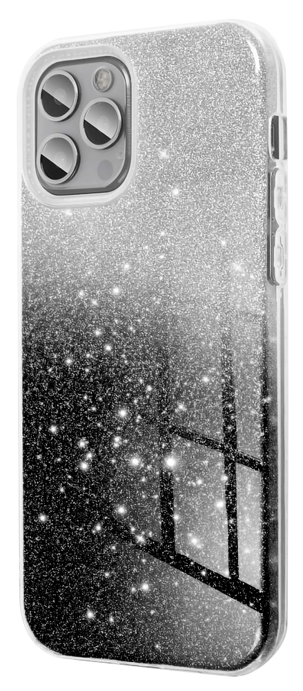 Apple iPhone 14 szilikon tok csillogó hátlap fekete/ezüst