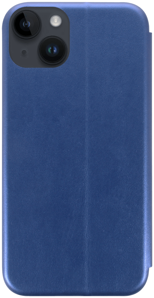 Apple iPhone 14 Plus oldalra nyíló mágneses flipes bőrtok prémium minőség sötétkék