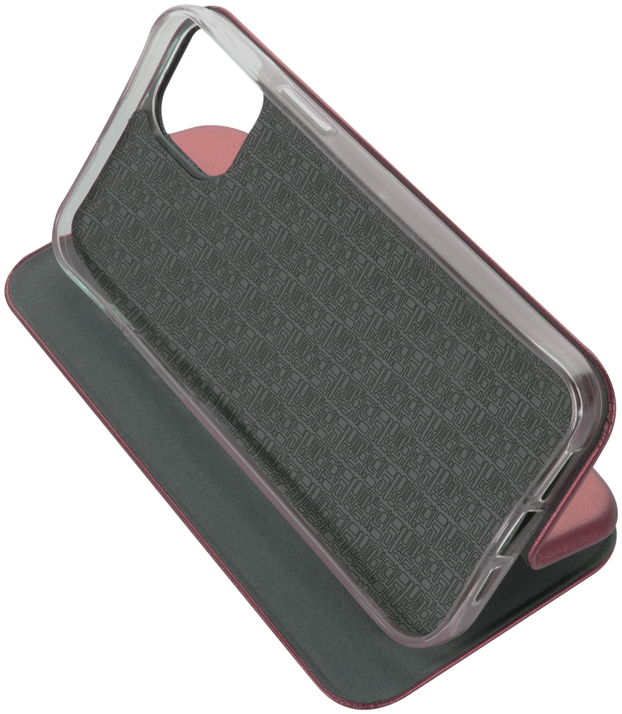 Apple iPhone 14 Plus oldalra nyíló mágneses flipes bőrtok prémium minőség bordó