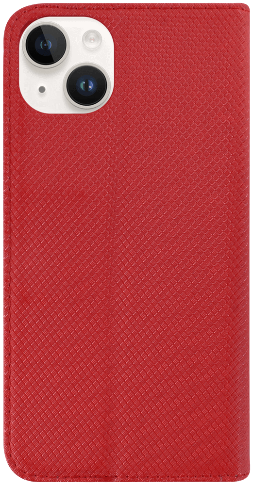 Apple iPhone 14 Plus oldalra nyíló flipes bőrtok rombusz mintás piros