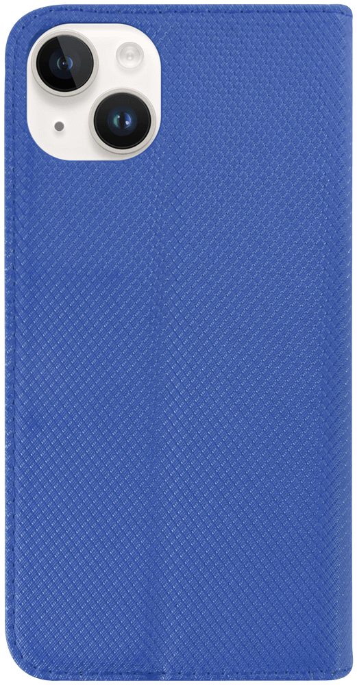 Apple iPhone 14 Plus oldalra nyíló flipes bőrtok rombusz mintás sötétkék