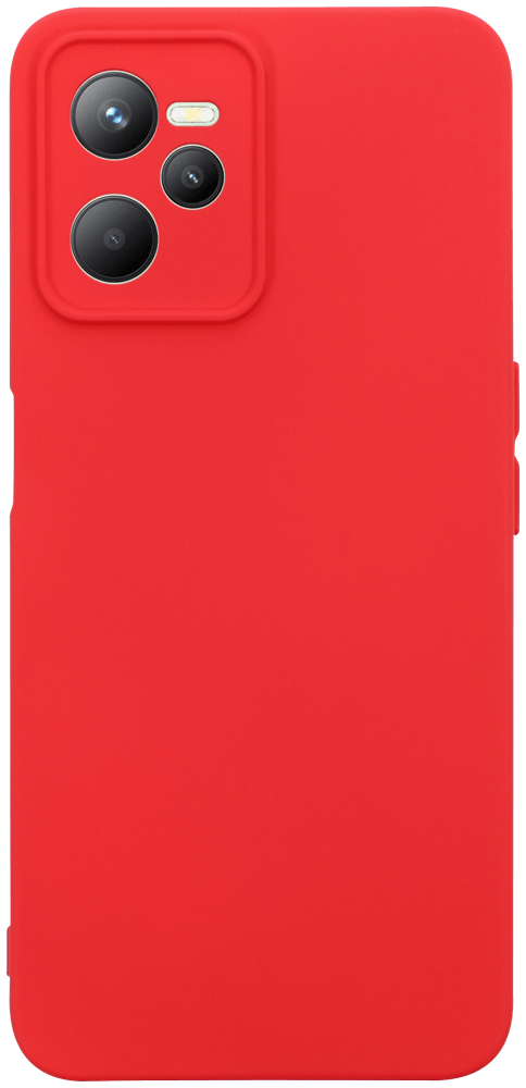 Realme C35 szilikon tok kameravédővel matt piros