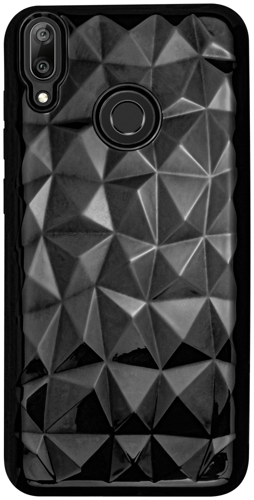 Huawei Y7 Prime 2019 szilikon tok 3D gyémántmintás fekete