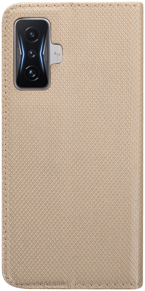 Xiaomi Poco F4 GT oldalra nyíló flipes bőrtok rombusz mintás arany