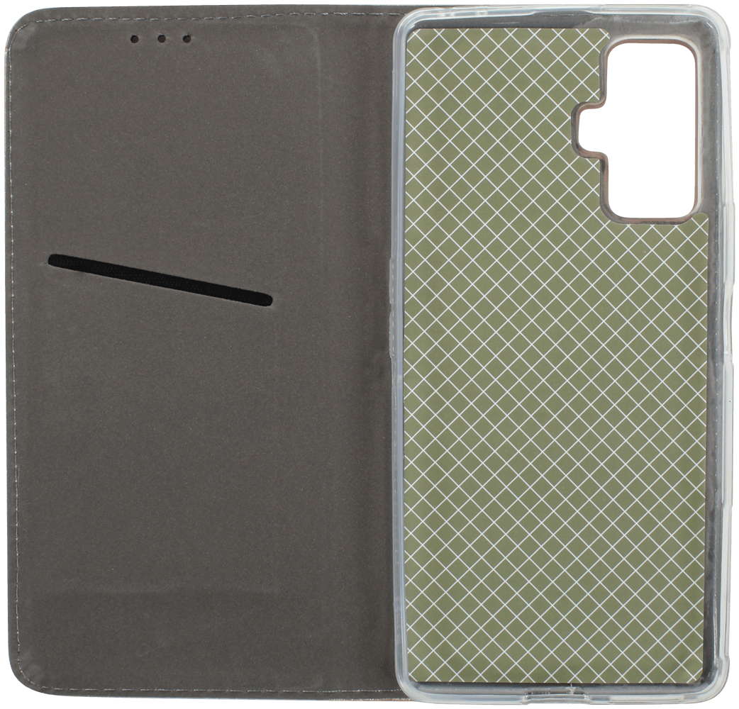 Xiaomi Poco F4 GT oldalra nyíló flipes bőrtok rombusz mintás arany