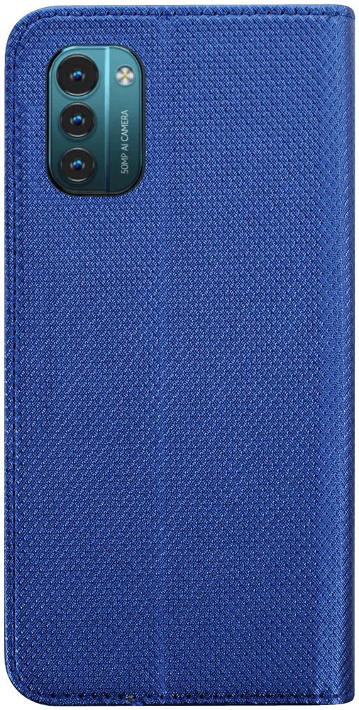 Nokia G21 oldalra nyíló flipes bőrtok rombusz mintás sötétkék