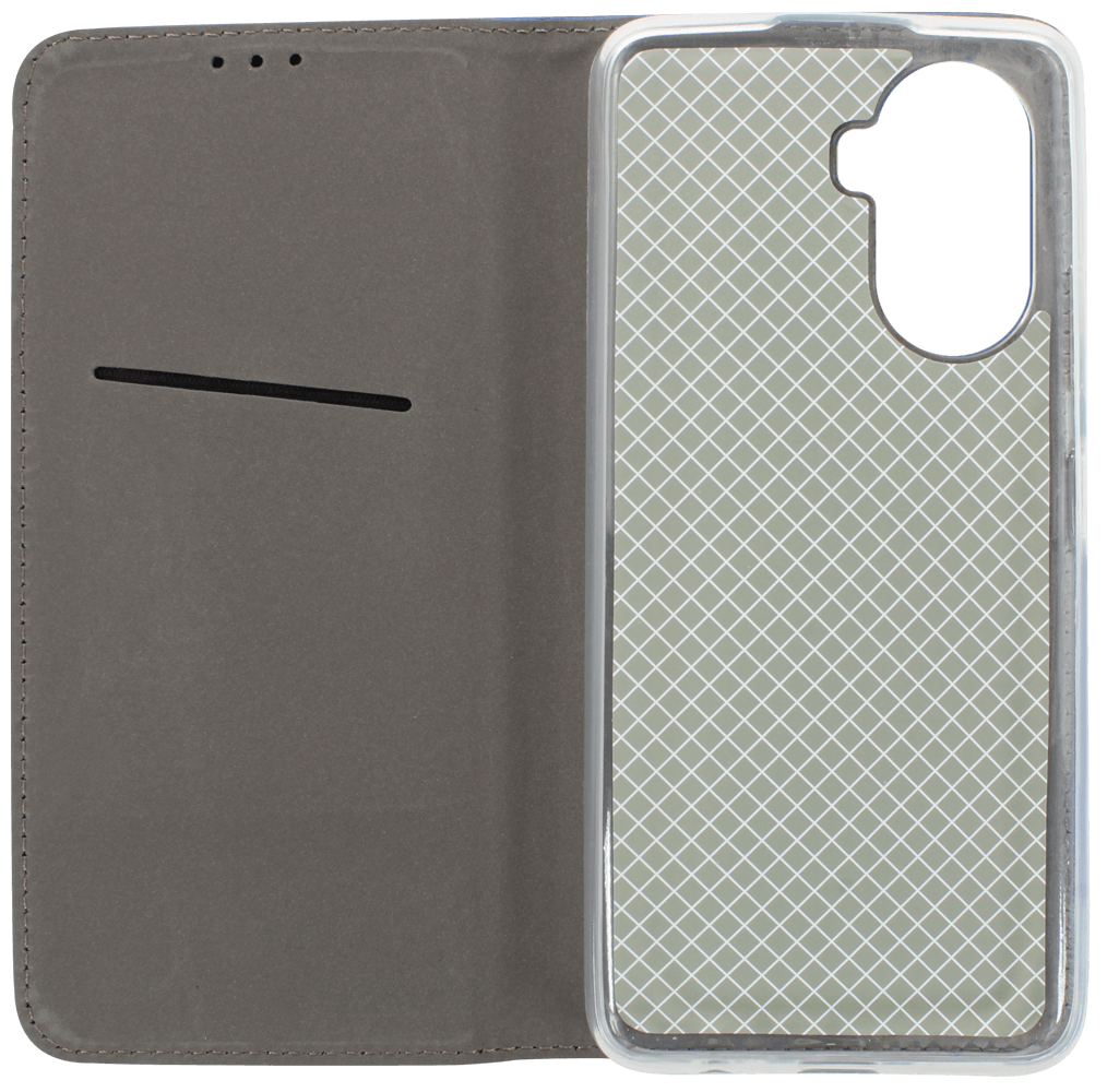 Huawei Nova Y70 (Y70 Plus) oldalra nyíló flipes bőrtok rombusz mintás sötétkék