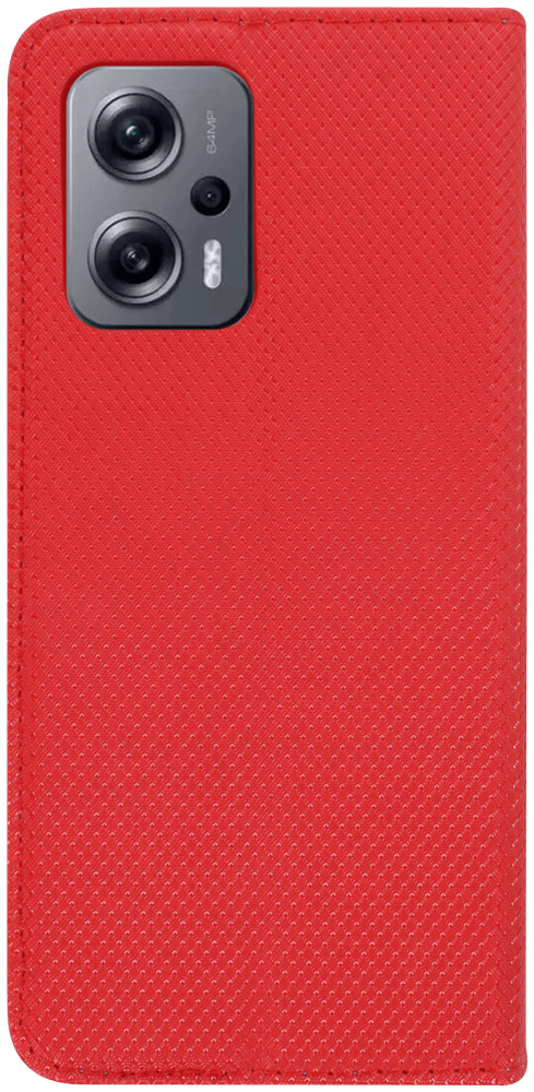 Xiaomi Poco X4 GT oldalra nyíló flipes bőrtok rombusz mintás piros
