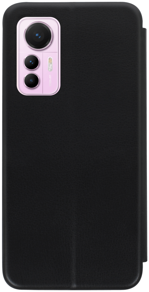 Xiaomi 12 Lite oldalra nyíló mágneses flipes bőrtok prémium minőség fekete
