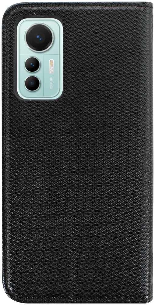 Xiaomi 12 Lite oldalra nyíló flipes bőrtok rombusz mintás fekete