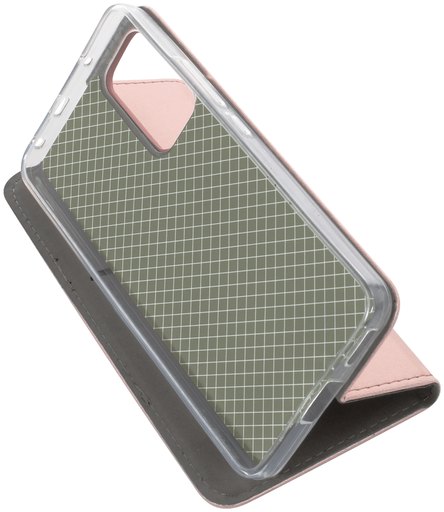 Xiaomi 12 Lite oldalra nyíló flipes bőrtok asztali tartó funkciós rozéarany