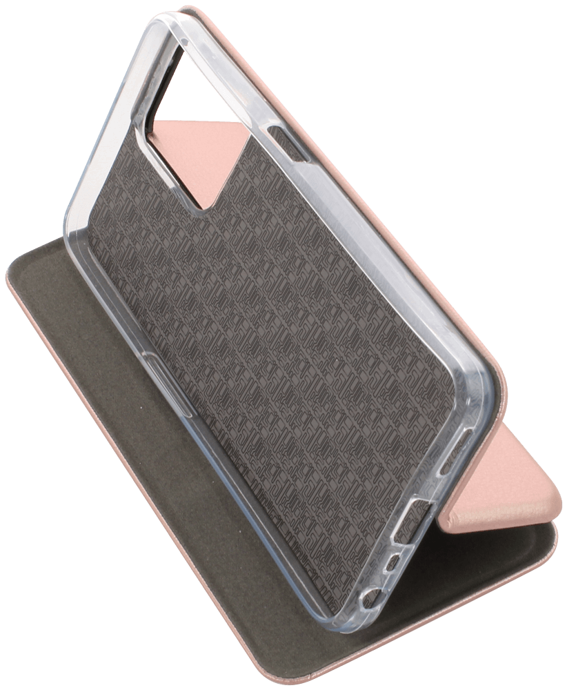 Realme C35 oldalra nyíló mágneses flipes bőrtok prémium minőség rozéarany