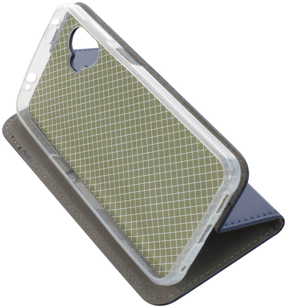 Samsung Galaxy Xcover6 Pro oldalra nyíló flipes bőrtok asztali tartó funkciós sötétkék