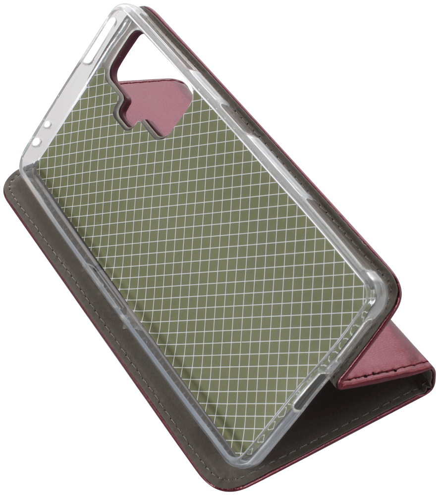 Xiaomi Poco F4 GT oldalra nyíló flipes bőrtok asztali tartó funkciós bordó