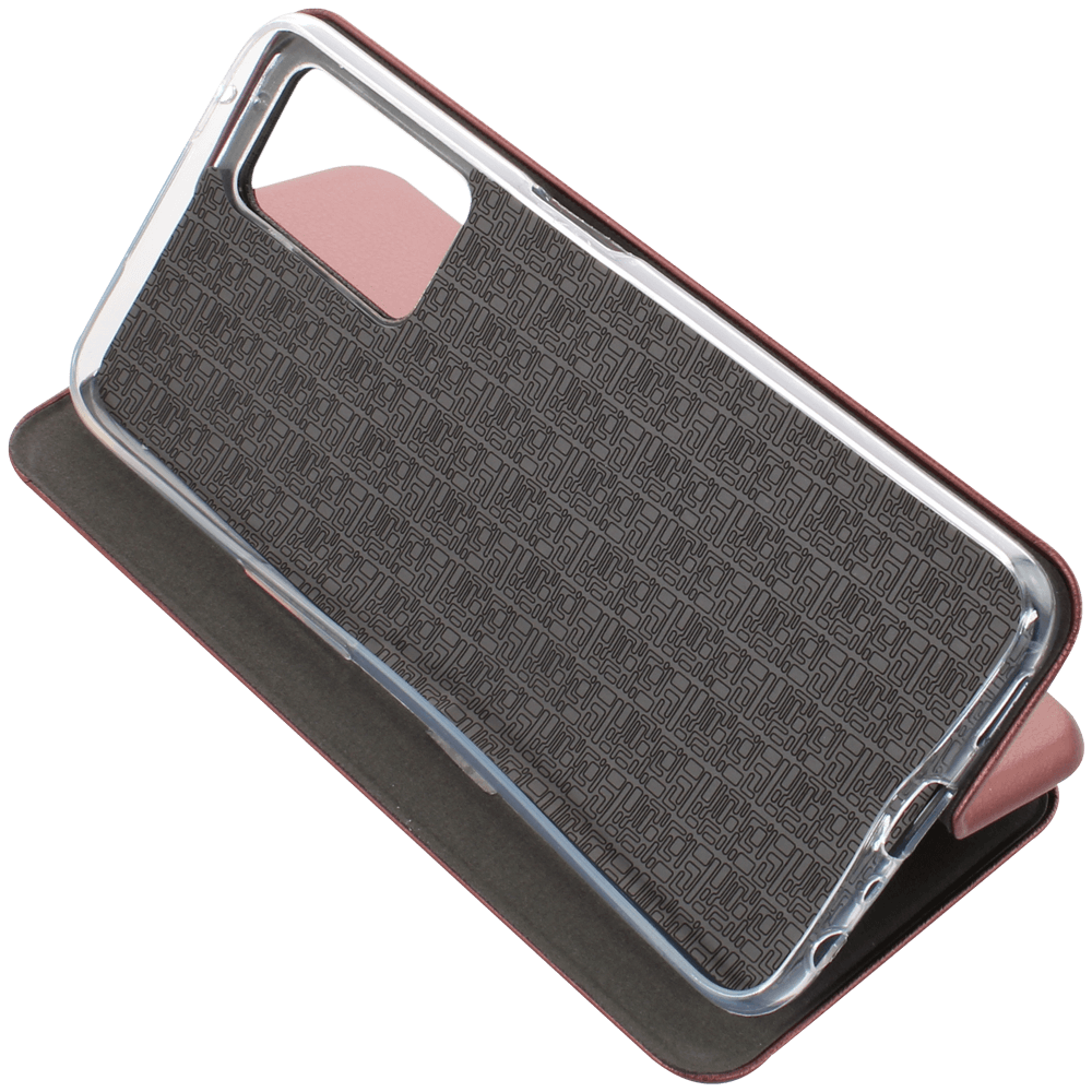 Oppo A96 oldalra nyíló mágneses flipes bőrtok prémium minőség bordó