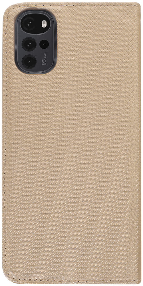 Motorola Moto G22 oldalra nyíló flipes bőrtok rombusz mintás arany