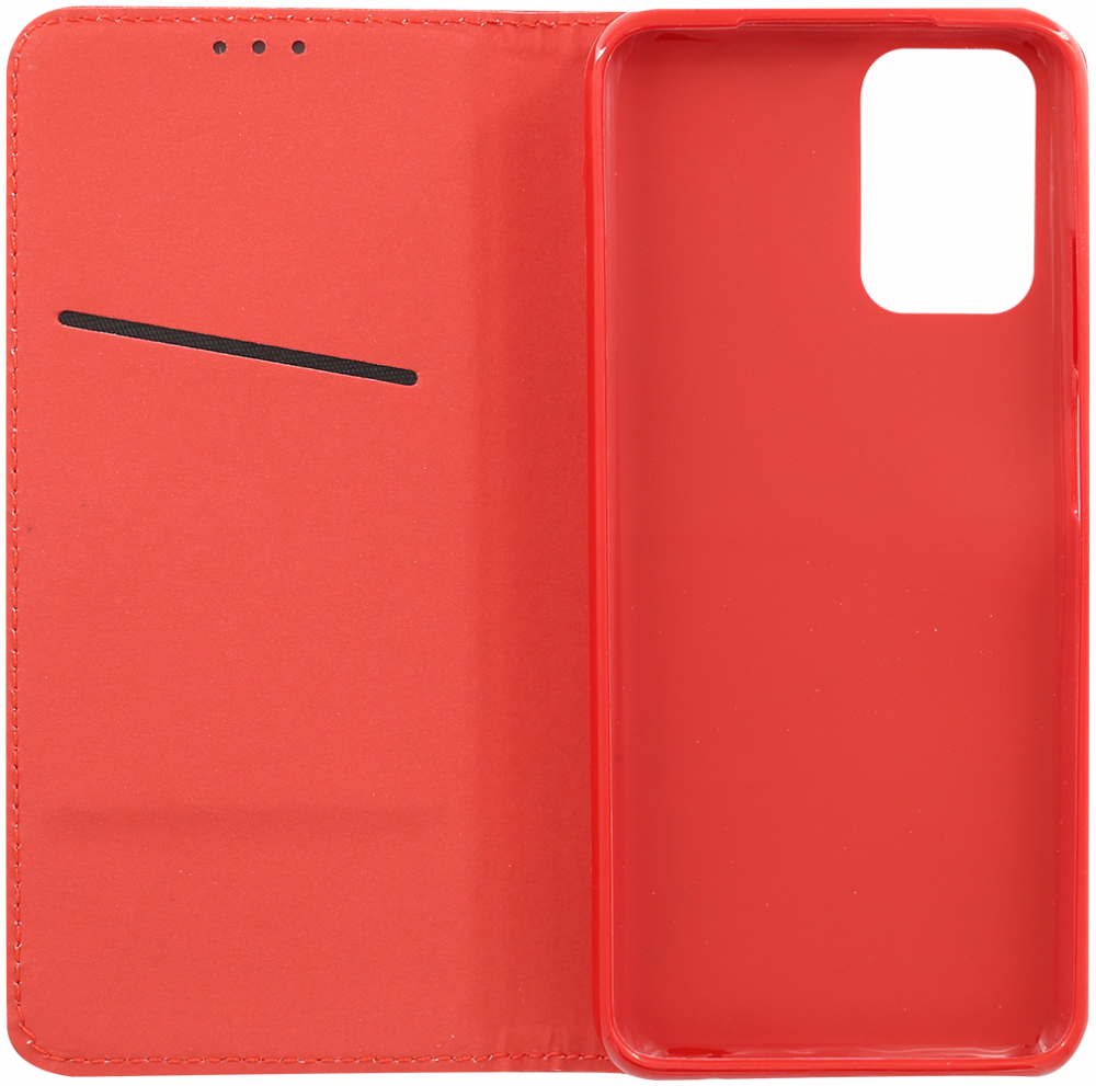 Xiaomi Poco M5s oldalra nyíló flipes bőrtok rombusz mintás piros