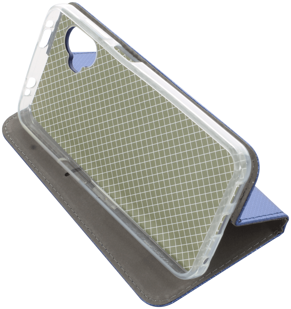 Samsung Galaxy Xcover6 Pro oldalra nyíló flipes bőrtok rombusz mintás sötétkék