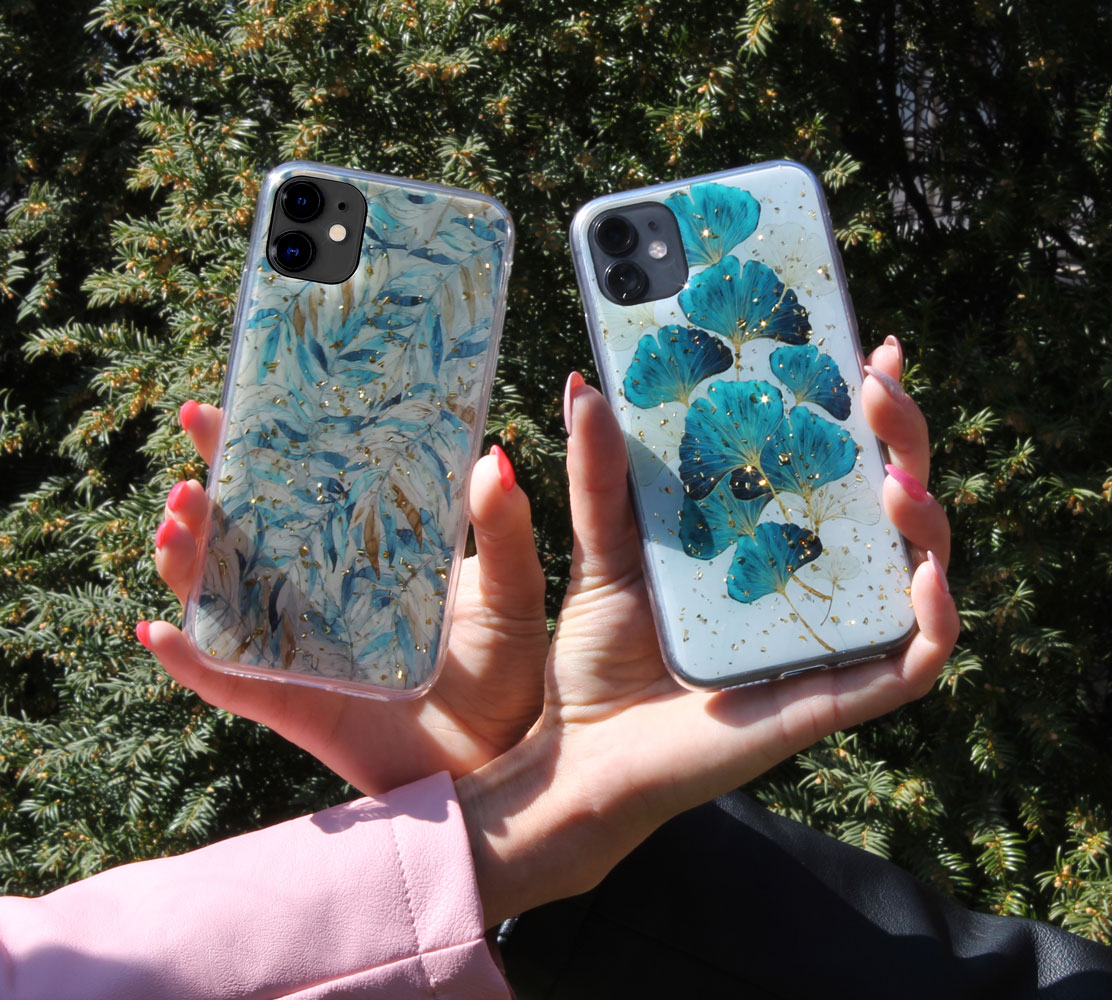 Motorola Moto E7 Plus kemény hátlap Gold Glam Leaves