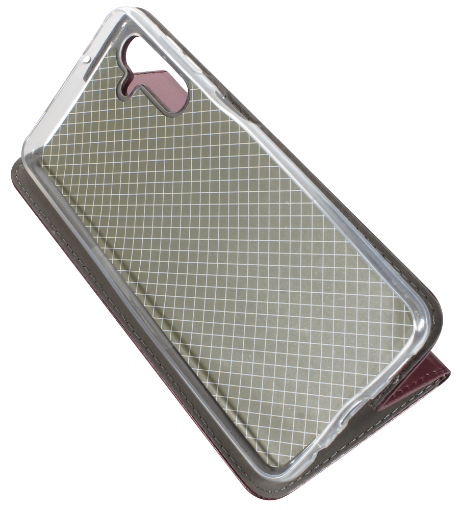 Samsung Galaxy A04s (SM-A047F) oldalra nyíló flipes bőrtok asztali tartó funkciós bordó