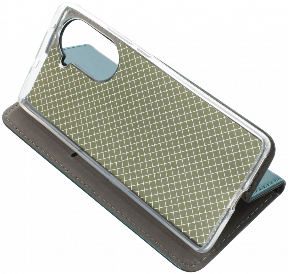 Huawei Nova 10 oldalra nyíló flipes bőrtok asztali tartó funkciós sötétzöld