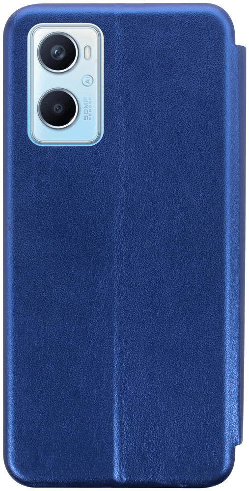 Oppo A96 oldalra nyíló mágneses flipes bőrtok prémium minőség sötétkék