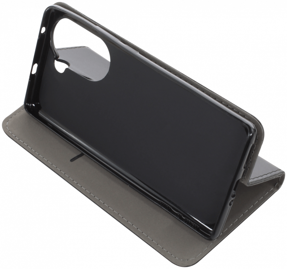 Huawei Nova 10 oldalra nyíló flipes bőrtok asztali tartó funkciós fekete
