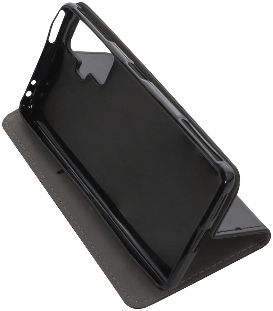 Xiaomi Poco F4 GT oldalra nyíló flipes bőrtok asztali tartó funkciós fekete