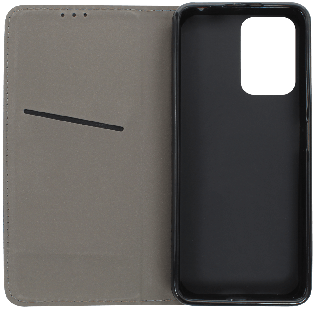 Xiaomi Poco X4 GT oldalra nyíló flipes bőrtok rombusz mintás fekete