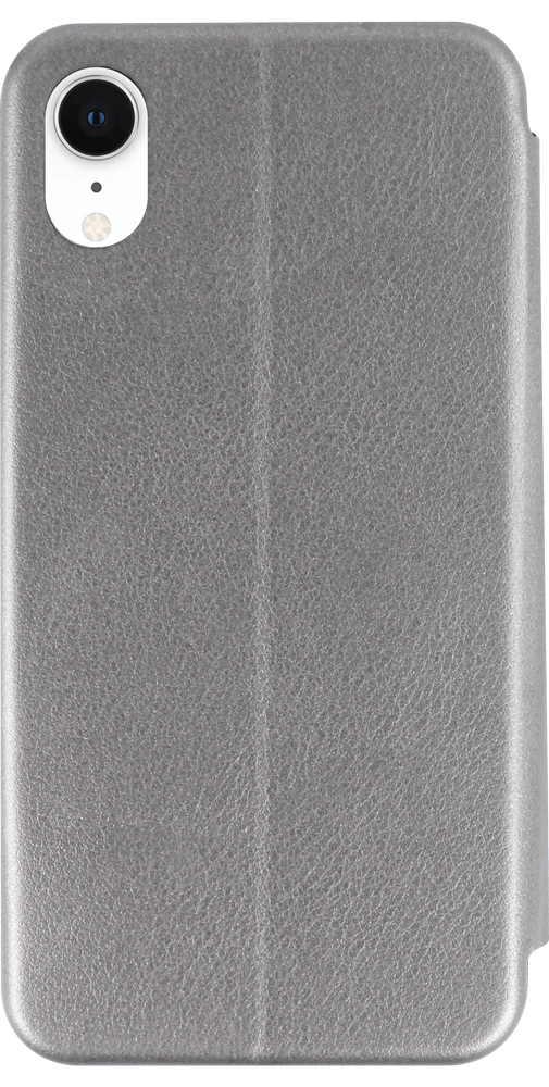 Apple iPhone XR oldalra nyíló mágneses flipes bőrtok prémium minőség ezüst