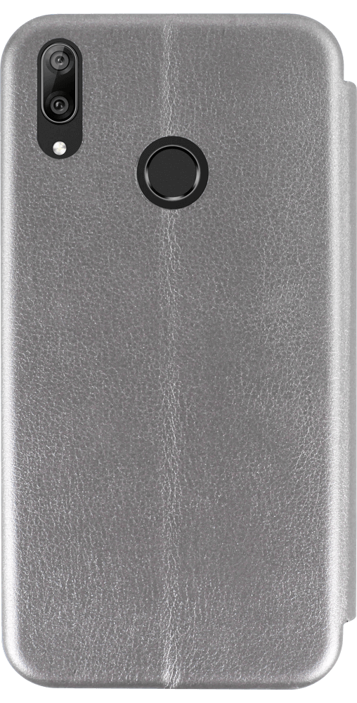 Huawei Y7 Prime 2019 oldalra nyíló mágneses flipes bőrtok prémium minőség ezüst