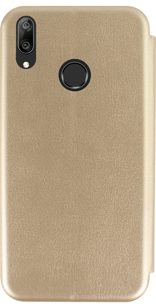 Huawei Y7 2019 oldalra nyíló mágneses flipes bőrtok prémium minőség arany