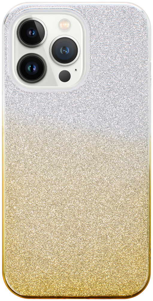 Apple iPhone 13 Pro szilikon tok csillogó hátlap arany/ezüst