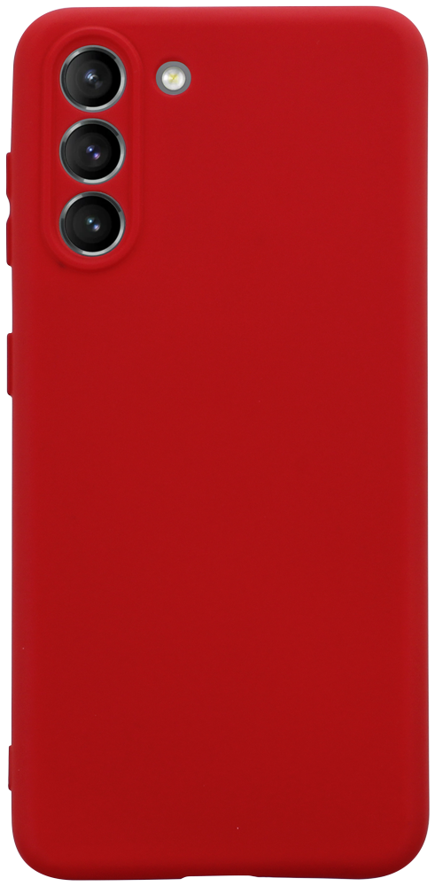 Samsung Galaxy S21 5G (SM-G991B) szilikon tok kameravédővel matt piros
