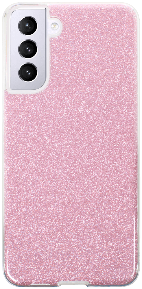 Samsung Galaxy S21 Plus 5G (SM-G996B) szilikon tok csillogó hátlap rózsaszín