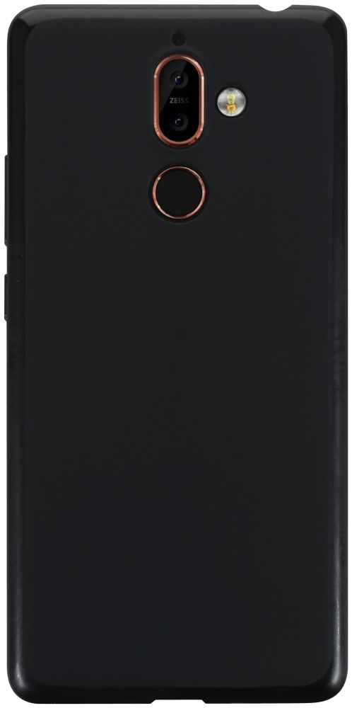 Nokia 7 Plus szilikon tok matt-fényes keret fekete