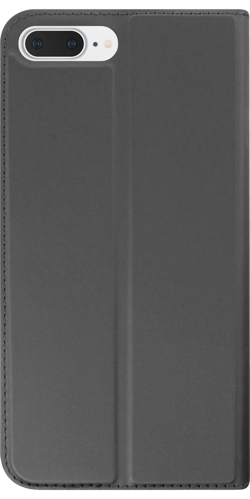 Apple iPhone 8 Plus oldalra nyíló flipes bőrtok elől-hátul mágneses szürke