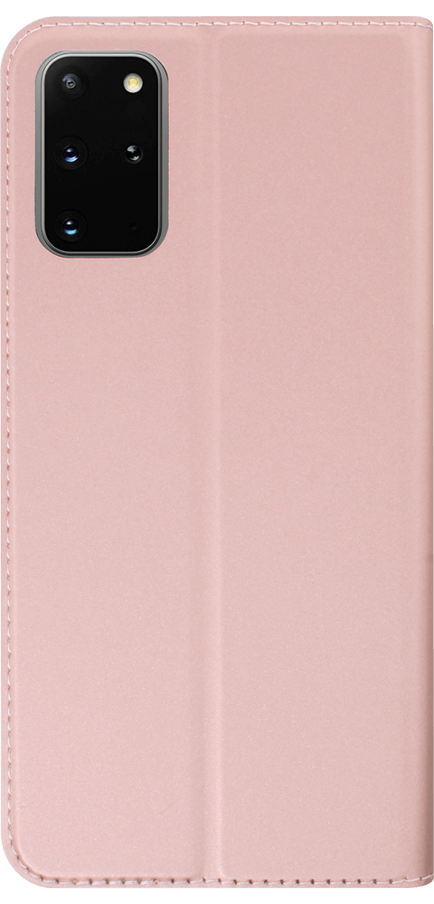 Samsung Galaxy S20 Plus (SM-G985F) oldalra nyíló flipes bőrtok elől-hátul mágneses rozéarany