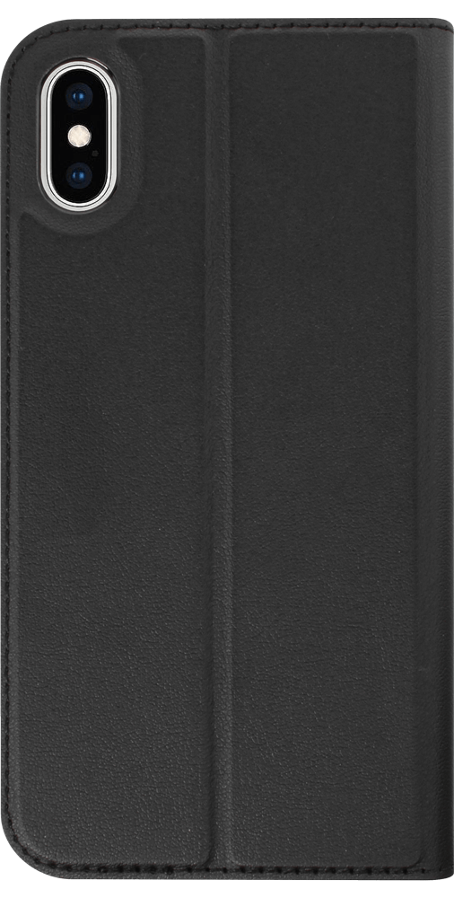 Apple iPhone X oldalra nyíló flipes bőrtok elől-hátul mágneses fekete