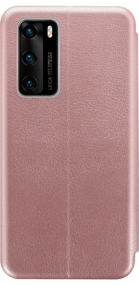 Huawei P40 oldalra nyíló mágneses flipes bőrtok prémium minőség rozéarany