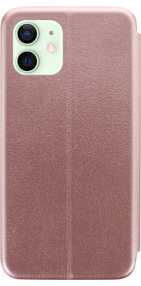 Apple iPhone 12 Mini oldalra nyíló mágneses flipes bőrtok prémium minőség rozéarany
