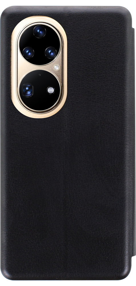 Huawei P50 Pro oldalra nyíló mágneses flipes bőrtok prémium minőség fekete